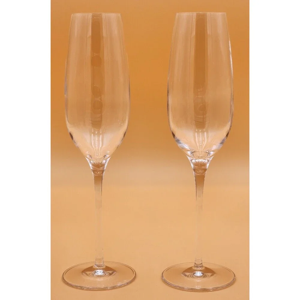 Tiffany & Co. ~ Elegant Crystal Glassware ~ Champagne Flutes ~ Set of 2